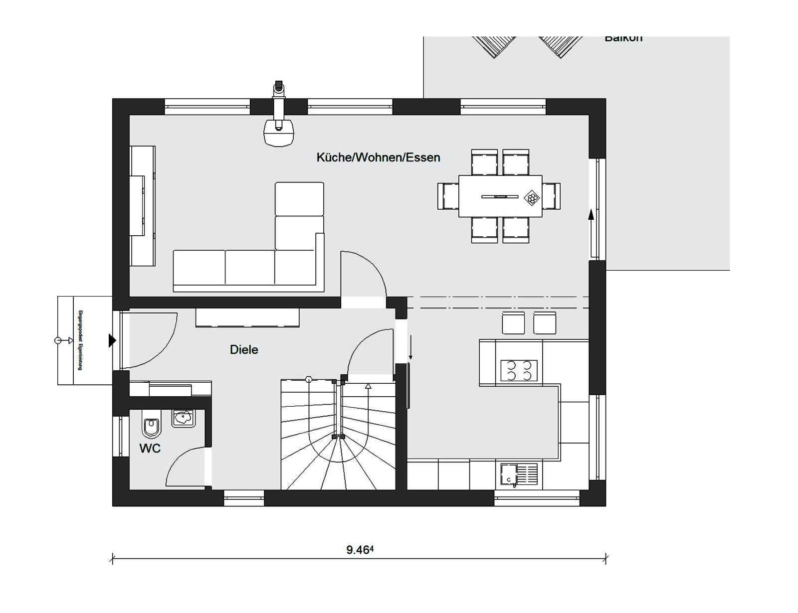 Fertighaus E 15-121.7 - Kundenhaus mit Eigenleistungen von SchwörerHaus Schlüsselfertig ab 349950€, Grundriss 1