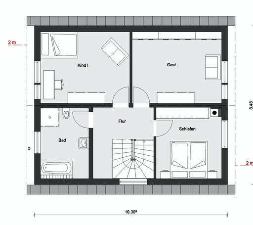 Fertighaus E 15-143.26 - Holz Fertighaus von SchwörerHaus Schlüsselfertig ab 393047€, Satteldach-Klassiker Grundriss 2