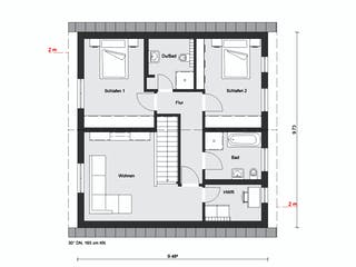 Fertighaus E15-150.5 - Im Bergischen Stil von SchwörerHaus Schlüsselfertig ab 381850€, Satteldach-Klassiker Grundriss 2