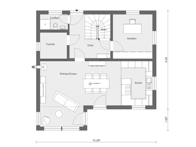 Fertighaus E 15-150.6 - Aktionshaus mit Sonneninsel von SchwörerHaus Schlüsselfertig ab 373003€, Grundriss 1 Fertighaus E 15-150.6 - Aktionshaus mit Sonneninsel von SchwörerHaus Schlüsselfertig ab 373003€, Grundriss 1