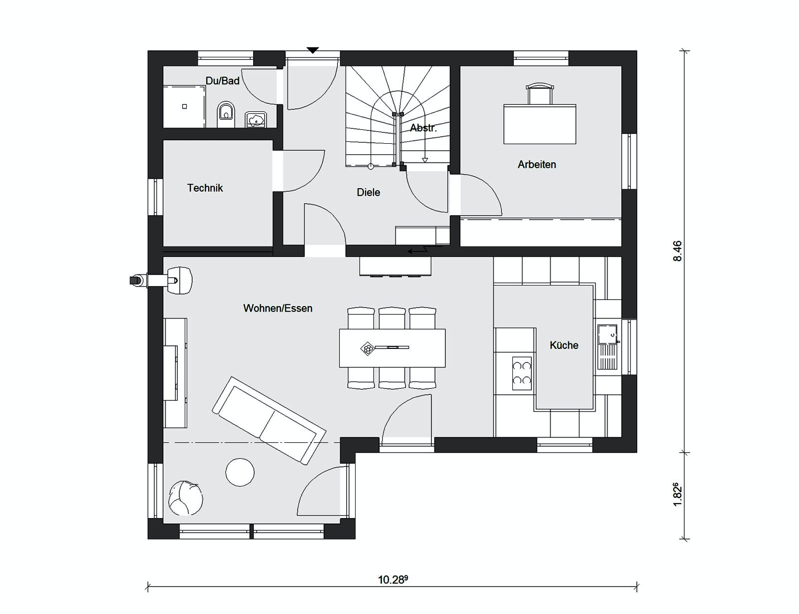 Fertighaus E 15-150.6 - Aktionshaus mit Sonneninsel von SchwörerHaus Schlüsselfertig ab 385500€, Grundriss 1