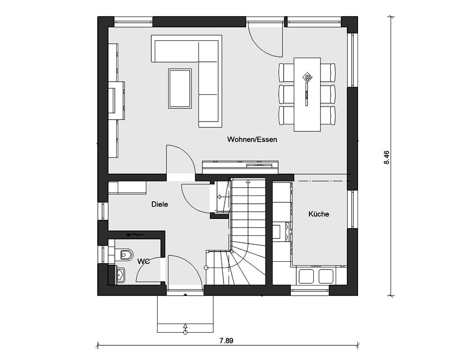 Fertighaus E 20-108.4 - Stadtvilla von SchwörerHaus Schlüsselfertig ab 302500€, Stadtvilla Grundriss 1