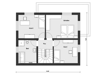 Fertighaus E 20-120.4 - Stadtvilla von SchwörerHaus Schlüsselfertig ab 317025€, Stadtvilla Grundriss 2