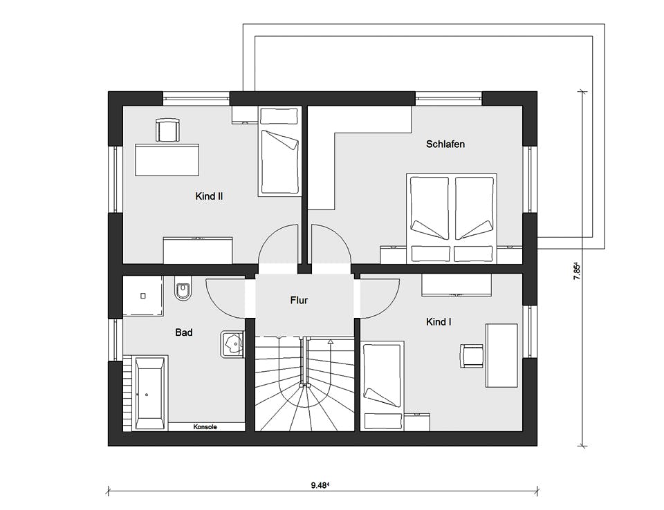 Fertighaus E 20-120.4 - Stadtvilla von SchwörerHaus Schlüsselfertig ab 299200€, Stadtvilla Grundriss 2