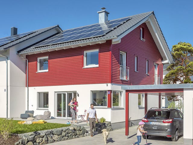 Fertighaus E 20-135.4 - Doppelhaus als Effizienzhaus 40 Plus von SchwörerHaus Schlüsselfertig ab 480730€, Außenansicht 1