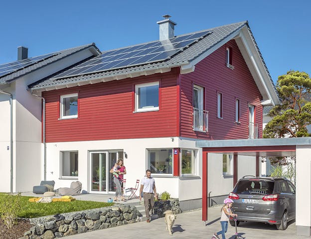 KfW Effizienzhaus 40 Plus als Fertighaus-Doppelhaus von SchwörerHaus