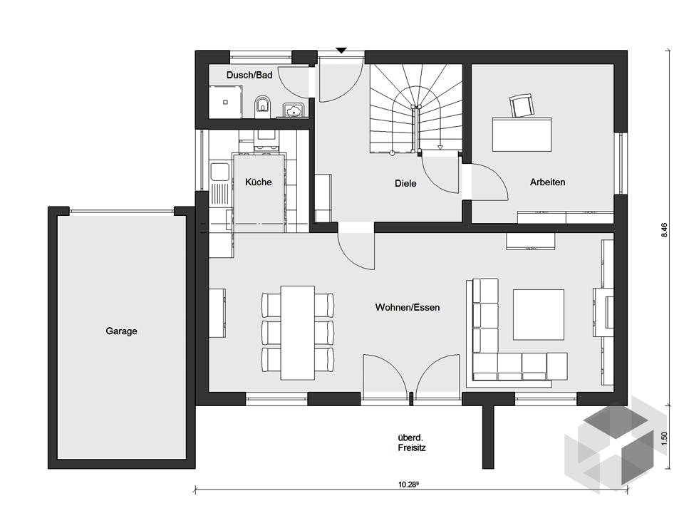 E 20-144.6 - Moderner Bauhausstil von SchwörerHaus Grundriss