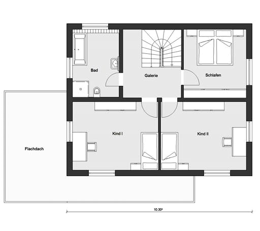Fertighaus E 20-144.6 - Moderner Bauhausstil von SchwörerHaus Schlüsselfertig ab 358050€, Cubushaus Grundriss 2