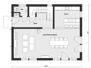 Fertighaus E 20-148.6 - Haus in rot von SchwörerHaus Schlüsselfertig ab 399224€, Satteldach-Klassiker Grundriss 1