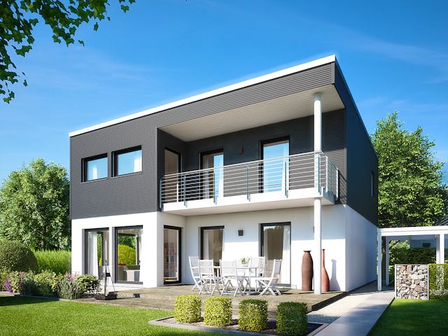 Fertighaus E 20-159.5 - Haus Kubus von SchwörerHaus Schlüsselfertig ab 471405€, Cubushaus Außenansicht 1 Fertighaus E 20-159.5 - Haus Kubus von SchwörerHaus Schlüsselfertig ab 471405€, Cubushaus Außenansicht 1