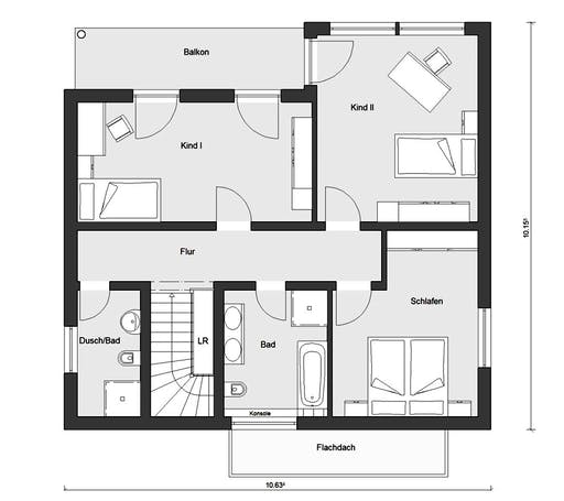 Fertighaus E 20-159.5 - Haus Kubus von SchwörerHaus Schlüsselfertig ab 437861€, Cubushaus Grundriss 2