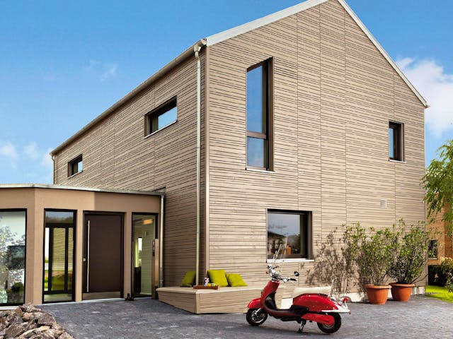 Fertighaus E 20-161.2 - Musterhaus Köln-Frechen von SchwörerHaus Schlüsselfertig ab 822707€, Außenansicht 2