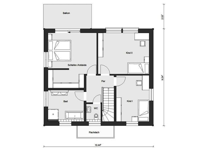 Fertighaus E 20-164.3 - Haus mit Erker-Balkon von SchwörerHaus Schlüsselfertig ab 465300€, Satteldach-Klassiker Grundriss 2