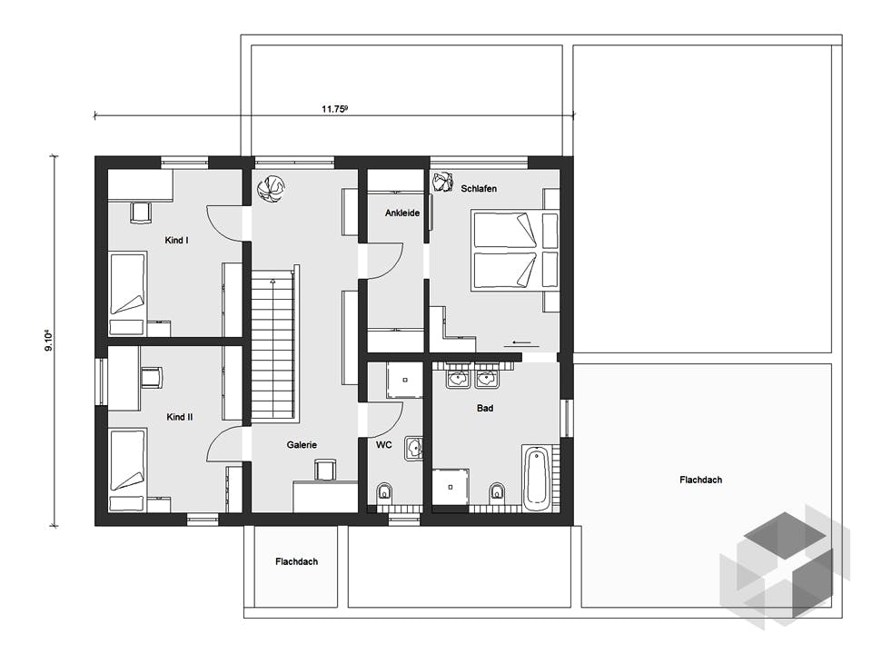 E 20-176.2 - Markantes Fertighaus als Kubus von SchwörerHaus Grundriss