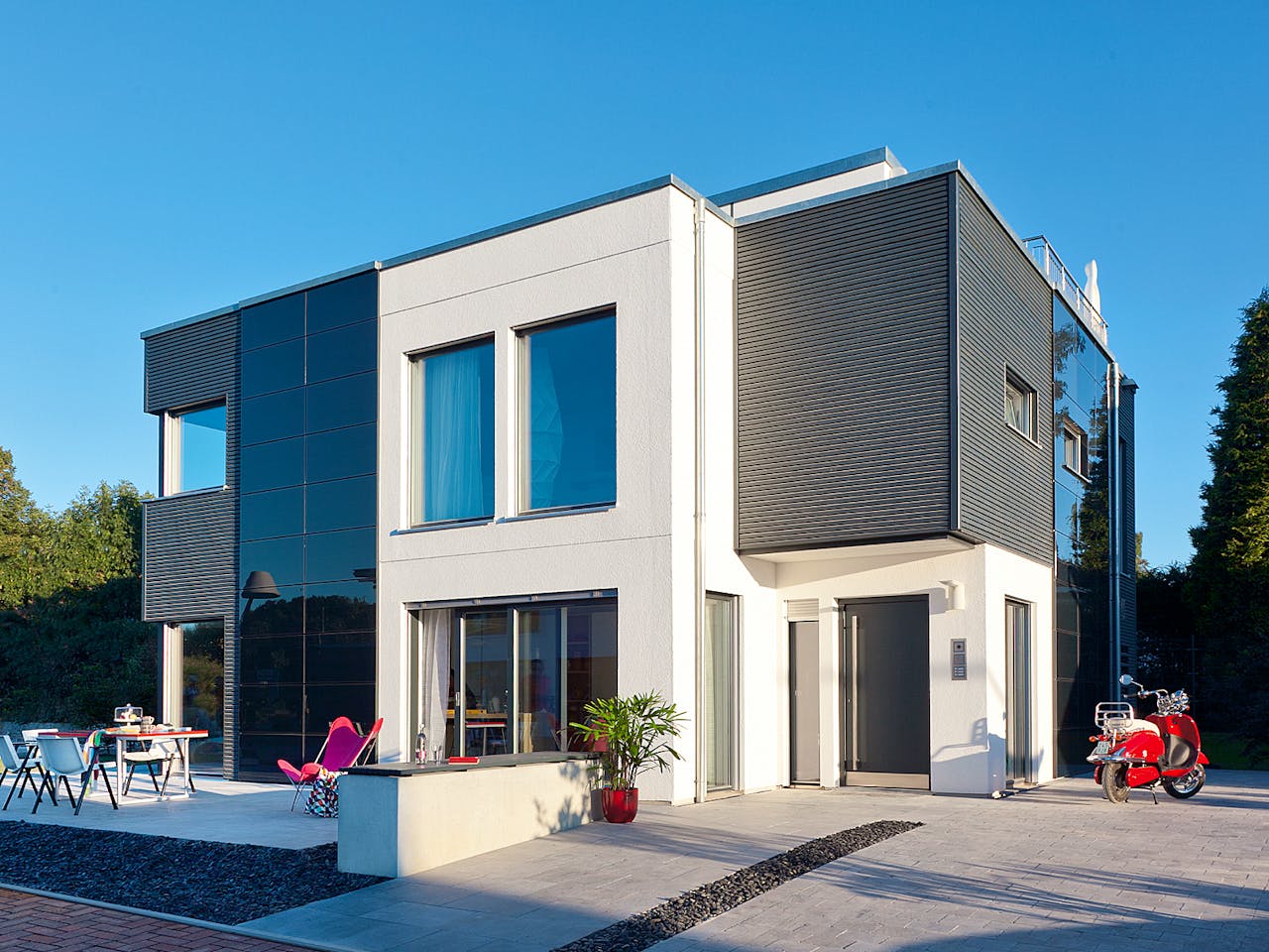 Fertighaus E 20-189.3 - Kubushaus von SchwörerHaus Schlüsselfertig ab 809369€, Cubushaus Außenansicht 1