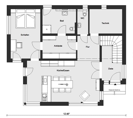 Fertighaus E 20-189.3 - Kubushaus von SchwörerHaus Schlüsselfertig ab 824901€, Cubushaus Grundriss 1