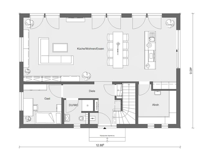 Fertighaus E 20-196.2 - Energiesparhaus von SchwörerHaus Schlüsselfertig ab 583163€, Pultdachhaus Grundriss 1 Fertighaus E 20-196.2 - Energiesparhaus von SchwörerHaus Schlüsselfertig ab 583163€, Pultdachhaus Grundriss 1