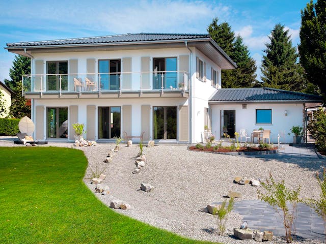 Fertighaus E 20-201.1 - Französischer Landhausstil von SchwörerHaus Schlüsselfertig ab 646157€, Stadtvilla Außenansicht 2