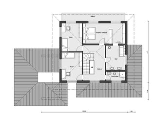 Fertighaus E 20-201.1 - Französischer Landhausstil von SchwörerHaus Schlüsselfertig ab 646157€, Stadtvilla Grundriss 2