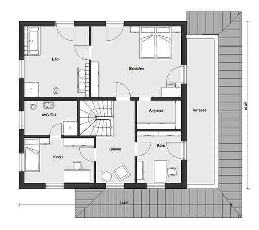 Fertighaus E 20-204.1 - Mediterrane Stadtvilla von SchwörerHaus Schlüsselfertig ab 593324€, Stadtvilla Grundriss 2