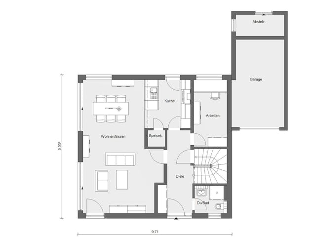 Fertighaus E 20-144.8 - Skandinavisches Holzhaus als Fertighaus von SchwörerHaus Schlüsselfertig ab 446550€, Grundriss 1