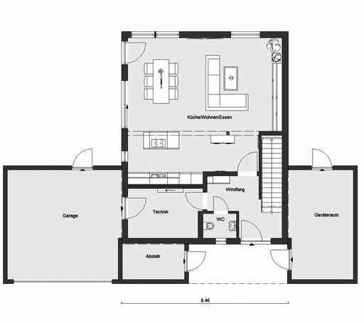 Fertighaus E 20-150.6 - Fertighaus individuell geplant von SchwörerHaus Schlüsselfertig ab 417648€, Grundriss 1
