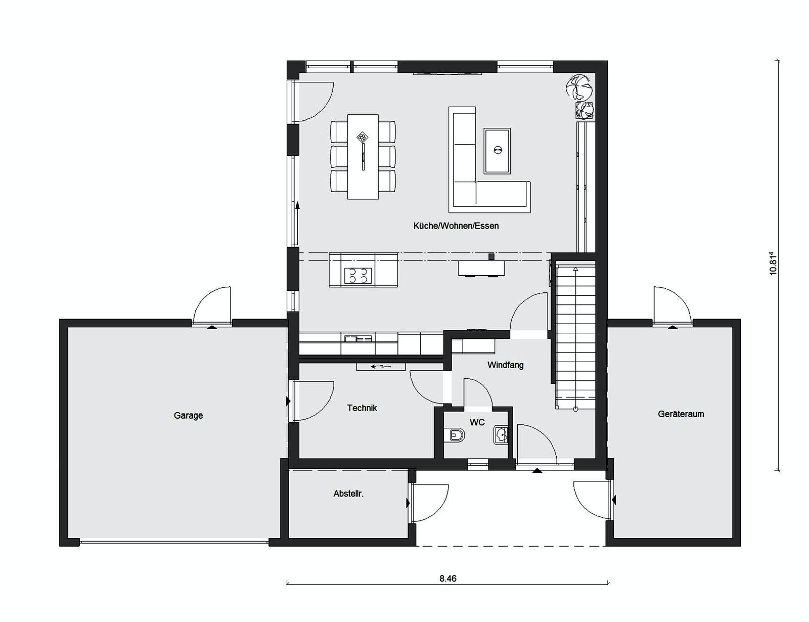 Fertighaus E 20-150.6 - Fertighaus individuell geplant von SchwörerHaus Schlüsselfertig ab 430800€, Grundriss 1