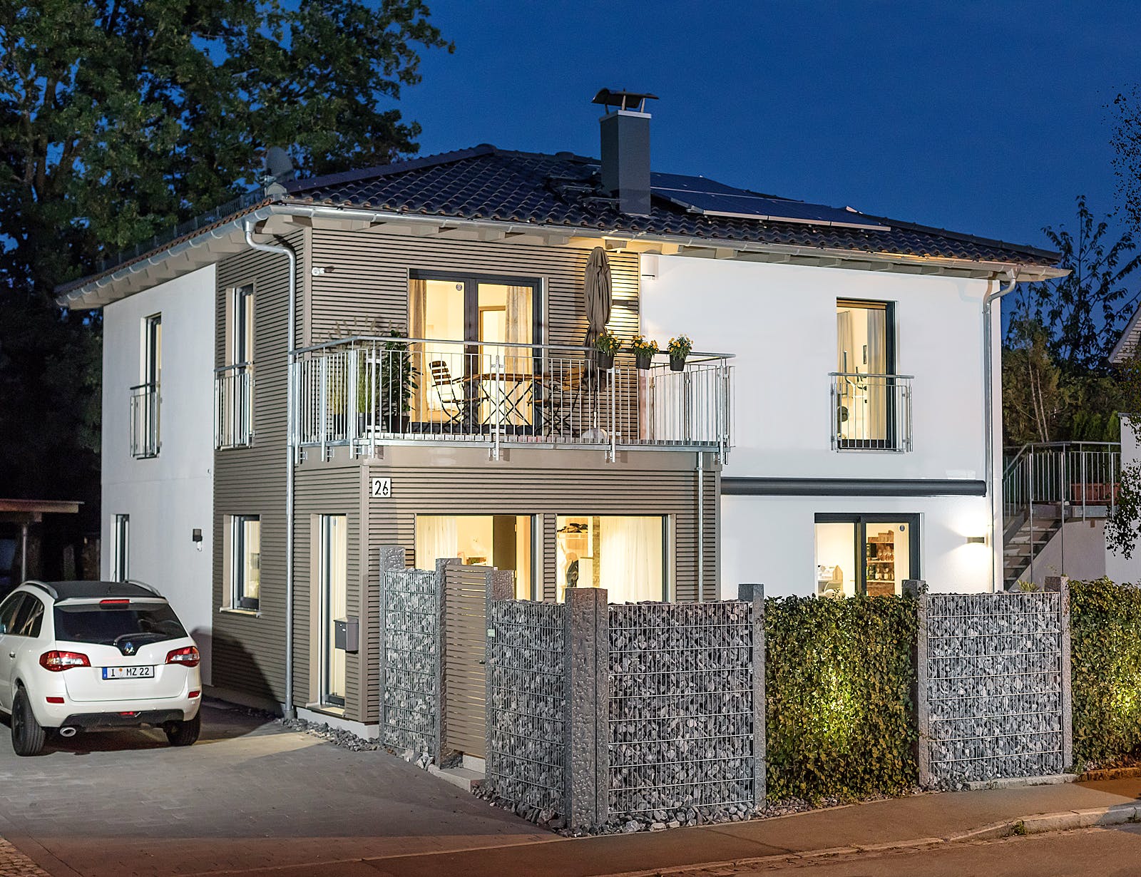Fertighaus E 20-163.2 - Nachhaltige Stadtvilla von SchwörerHaus Schlüsselfertig ab 438350€, Stadtvilla Außenansicht 1