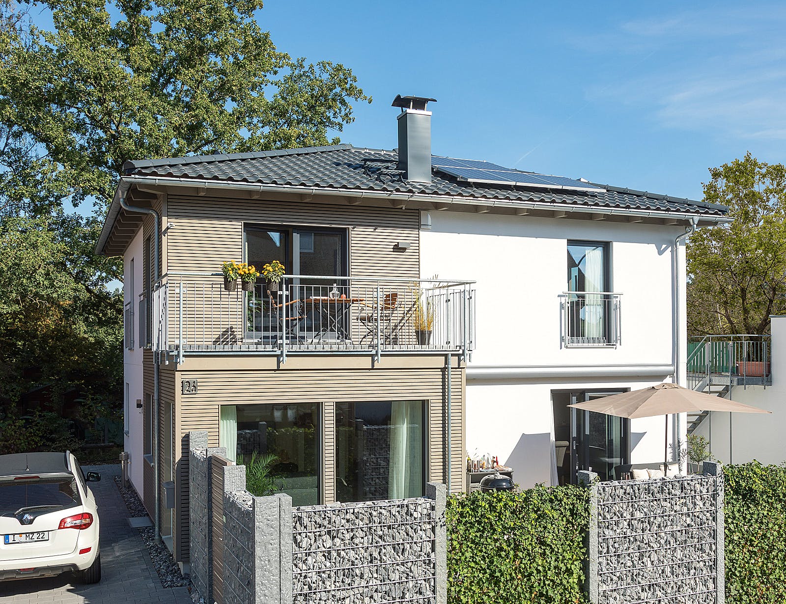 Fertighaus E 20-163.2 - Nachhaltige Stadtvilla von SchwörerHaus Schlüsselfertig ab 438350€, Stadtvilla Außenansicht 2