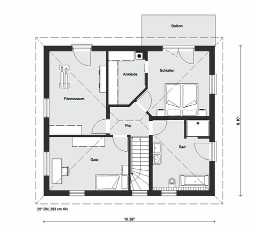 Fertighaus E 20-163.2 - Nachhaltige Stadtvilla von SchwörerHaus Schlüsselfertig ab 423192€, Stadtvilla Grundriss 2