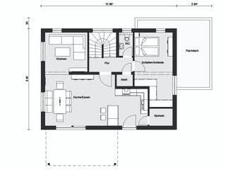 Fertighaus E 20-168.1 - Fertighaus im skandinavischen Landhausstil & Hampton-Flair von SchwörerHaus, Grundriss 1