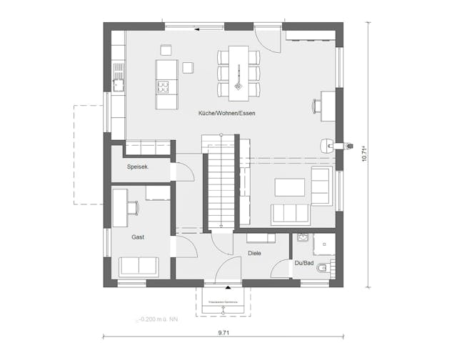 Fertighaus E 20-173.3 - Stadtvilla in Hanglage von SchwörerHaus Schlüsselfertig ab 487141€, Stadtvilla Grundriss 1 Fertighaus E 20-173.3 - Stadtvilla in Hanglage von SchwörerHaus Schlüsselfertig ab 487141€, Stadtvilla Grundriss 1