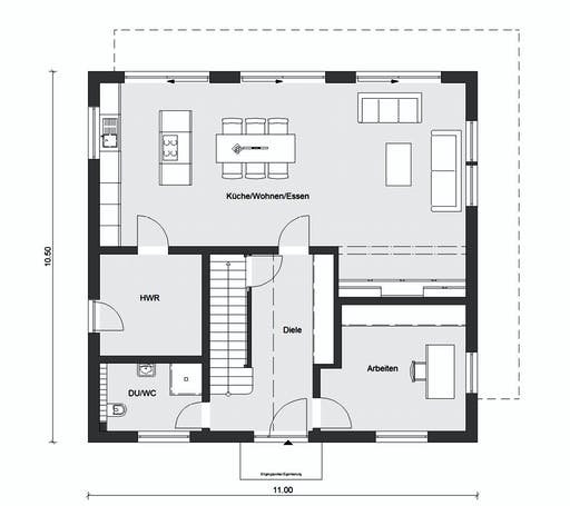 Fertighaus E 20-189.4 - Individuelle Stadtvilla nach eigenem Wunsch von SchwörerHaus Schlüsselfertig ab 520097€, Grundriss 1