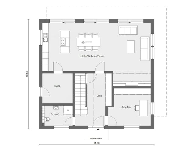 Fertighaus E 20-189.4 - Individuelle Stadtvilla nach eigenem Wunsch von SchwörerHaus Schlüsselfertig ab 560286€, Grundriss 1