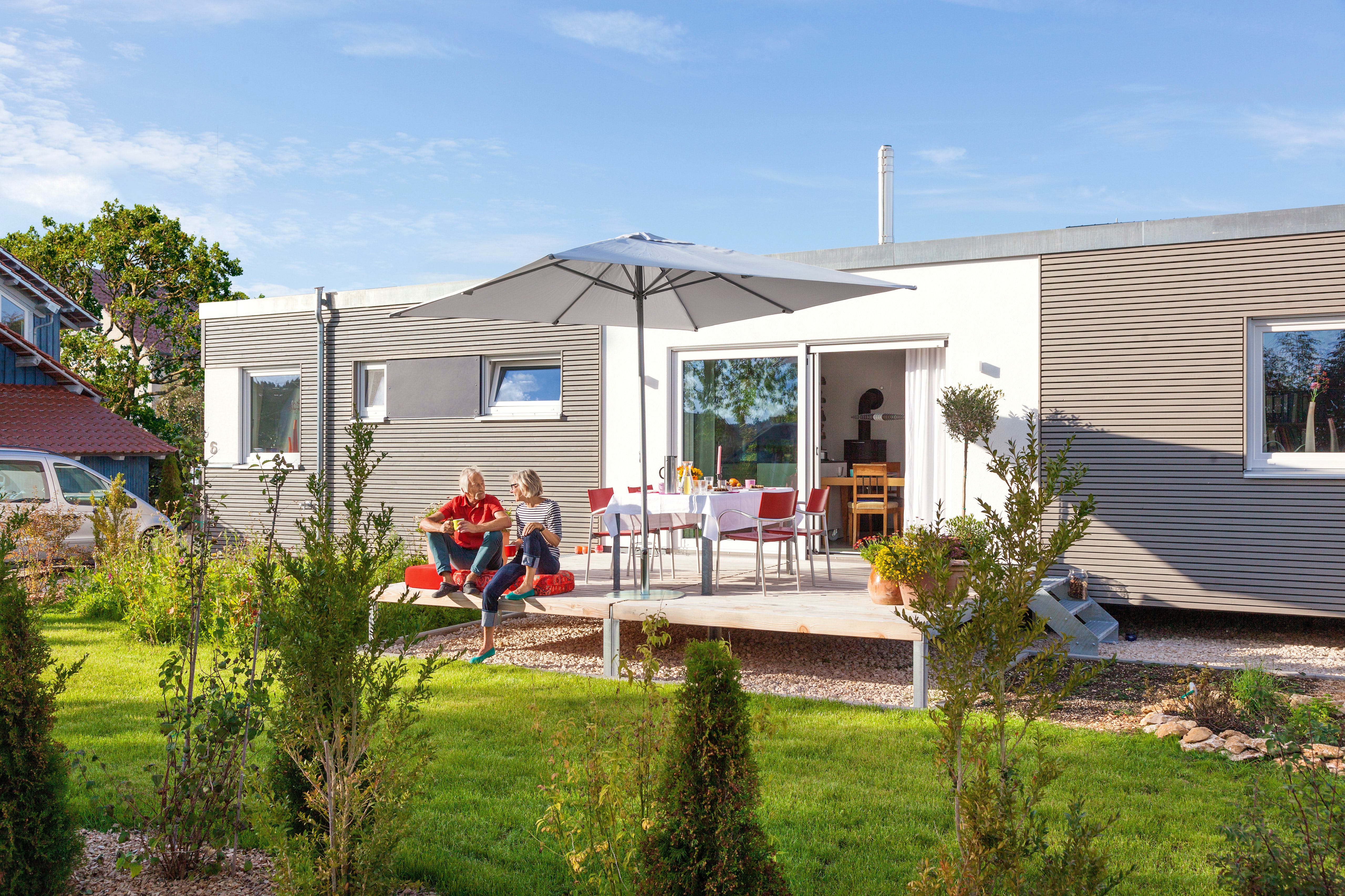 Fertighaus F 10-049.10 - Minihaus von SchwörerHaus Schlüsselfertig ab 196000€, Bungalow Außenansicht 1