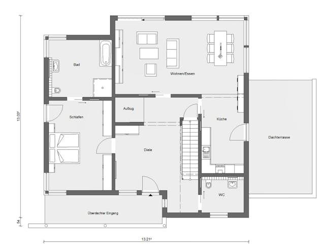 Fertighaus M 20-272.1 - Fertighaus rollstuhlgerecht von SchwörerHaus Schlüsselfertig ab 812478€, Pultdachhaus Grundriss 1 Fertighaus M 20-272.1 - Fertighaus rollstuhlgerecht von SchwörerHaus Schlüsselfertig ab 812478€, Pultdachhaus Grundriss 1