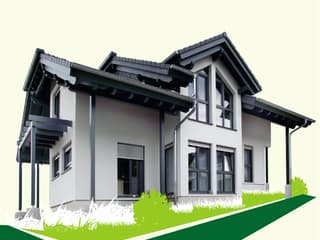 Fertighaus SD 134 von Sachsenheimer Fertighaus Schlüsselfertig ab 332320€, Satteldach-Klassiker Außenansicht 1