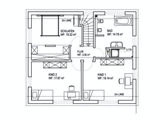 Fertighaus SD 151 von Sachsenheimer Fertighaus Schlüsselfertig ab 220480€, Satteldach-Klassiker Grundriss 1