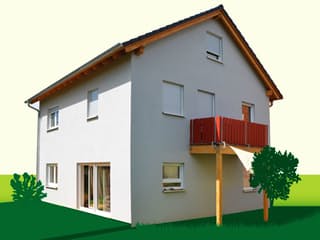 Fertighaus SD121-2F von Sachsenheimer Fertighaus Schlüsselfertig ab 196400€, Satteldach-Klassiker Außenansicht 1