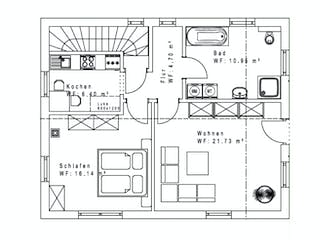 Fertighaus SD121-2F von Sachsenheimer Fertighaus Schlüsselfertig ab 196400€, Satteldach-Klassiker Grundriss 1