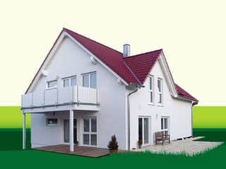 Fertighaus SD191-2F von Sachsenheimer Fertighaus Schlüsselfertig ab 291690€, Satteldach-Klassiker Außenansicht 1