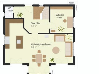 Fertighaus Seebronn von Keitel-Haus, Satteldach-Klassiker Grundriss 1