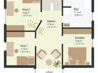 Fertighaus Seebronn von Keitel-Haus, Satteldach-Klassiker Grundriss 2