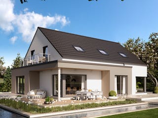 Fertighaus Selection-E-169 Entwurf 2 von SCHWABENHAUS Schlüsselfertig ab 348684€, Satteldach-Klassiker Außenansicht 1