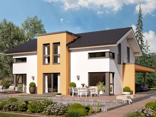 Fertighaus Selection-E-169 Entwurf 4 von SCHWABENHAUS Schlüsselfertig ab 352076€, Satteldach-Klassiker Außenansicht 1