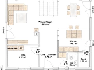 Fertighaus Sennfeld von Albert Haus Schlüsselfertig ab 262920€, Satteldach-Klassiker Grundriss 1