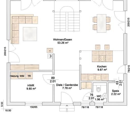 Fertighaus Sennfeld (inactive) von Albert Haus Schlüsselfertig ab 262920€, Satteldach-Klassiker Grundriss 1