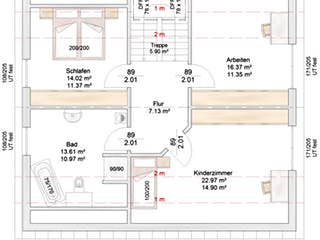 Fertighaus Sennfeld von Albert Haus Schlüsselfertig ab 262920€, Satteldach-Klassiker Grundriss 2