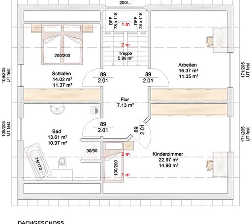 Fertighaus Sennfeld (inactive) von Albert Haus Schlüsselfertig ab 262920€, Satteldach-Klassiker Grundriss 2