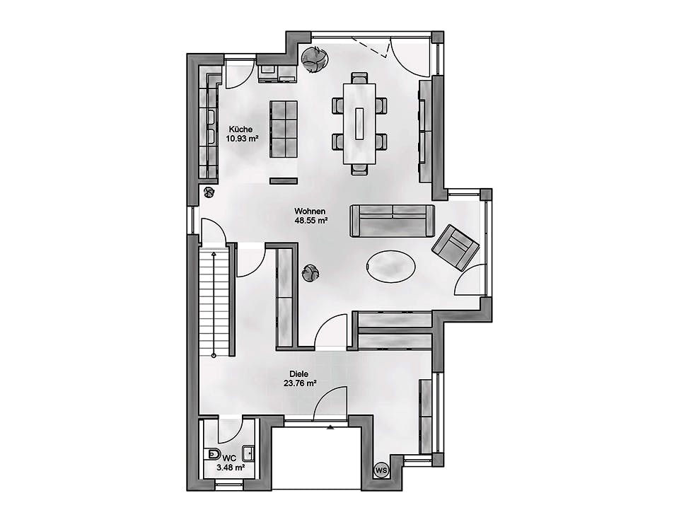 Massivhaus Sententia von AUREA Massivhaus, Cubushaus Grundriss 1